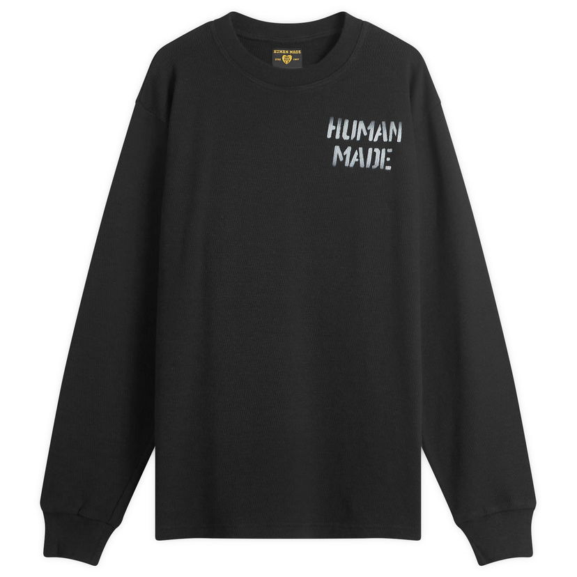 Sweater Human Made Thermal Long Sleeve T-Shirt Sort | HM28CS006-BK