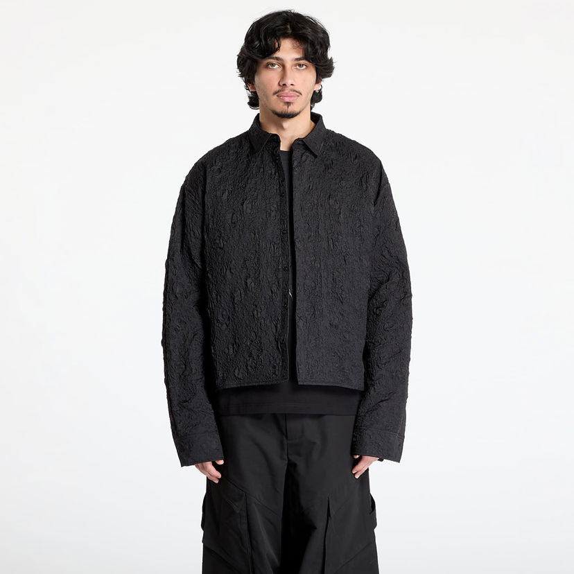 Skjorte HELIOT EMIL HELIOT EMIL Ventifact Textured Button-Down Shirt Sort | PRESS25_M_05_059_BLK01