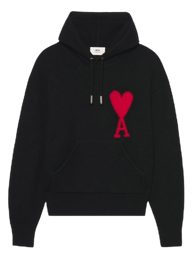 Sweatshirt AMI ADC Knitted Hoodie Sort | UKS802 018 009
