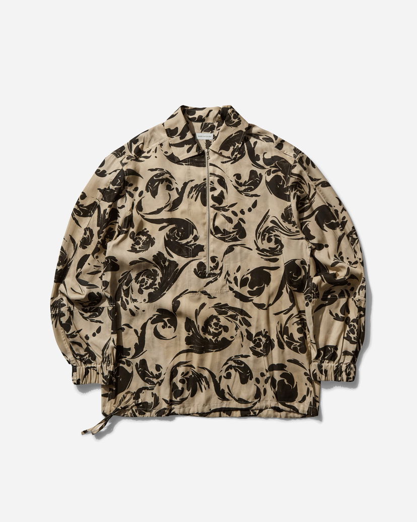 Skjorte Dries Van Noten Half Zip Floral Shirt Beige | 251-020715-1101 900
