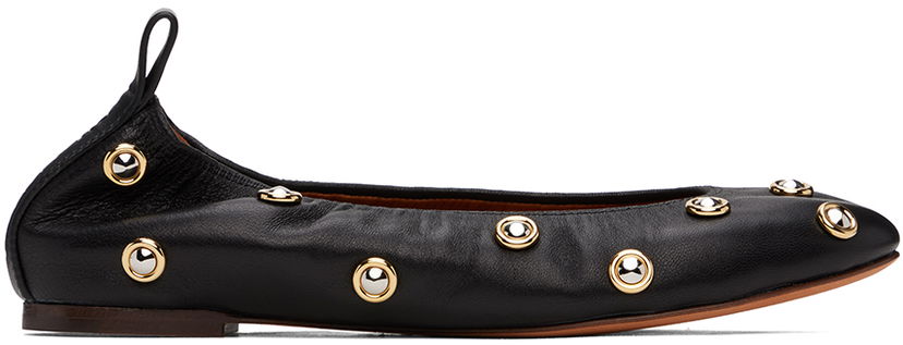 Tøj LANVIN Lanvin Studs Ballerina Flats Sort | FW-BAMB02-BIST-E24