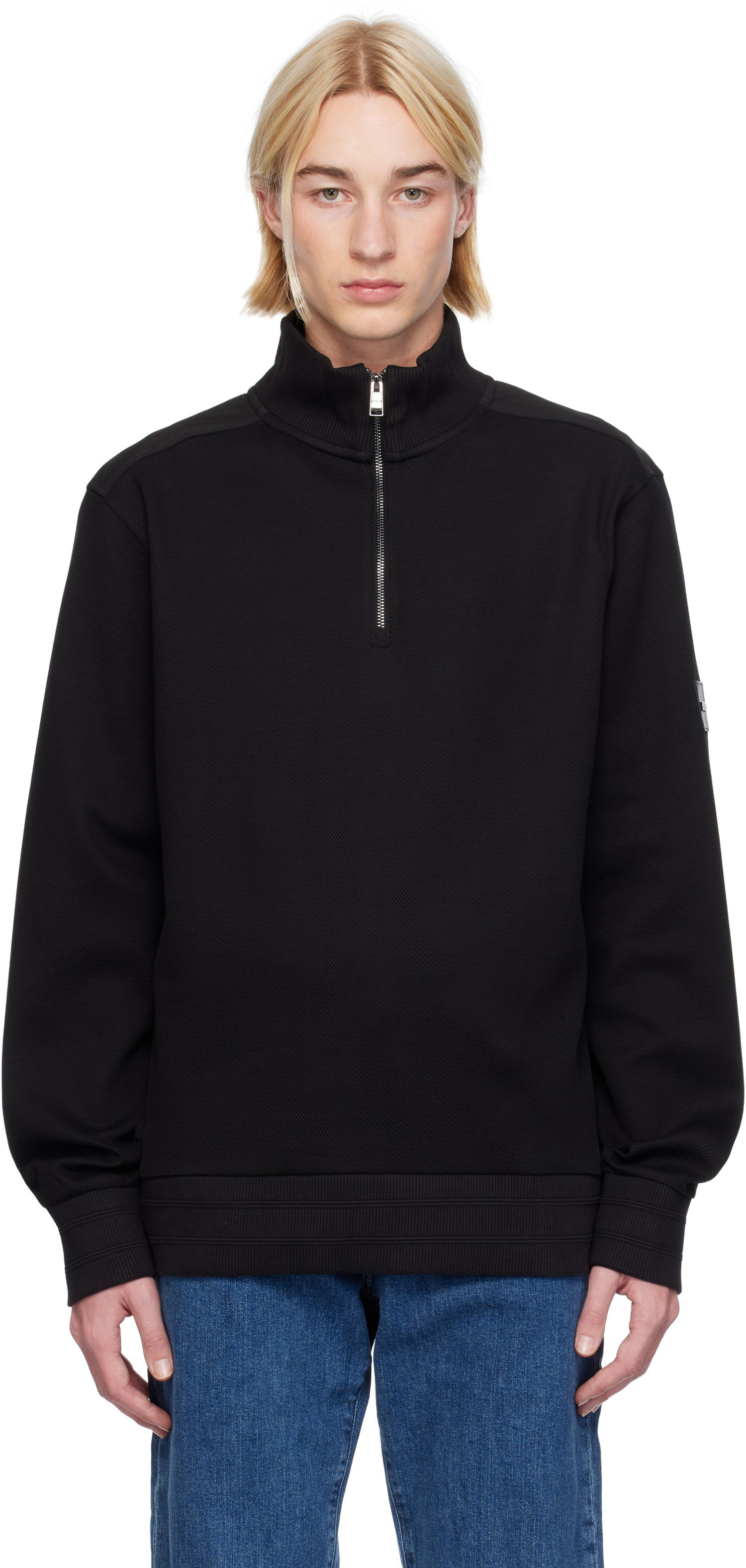 Sweatshirt BOSS Regular-Fit Quarter-Zip Sweatshirt Sort | 50524999, 0