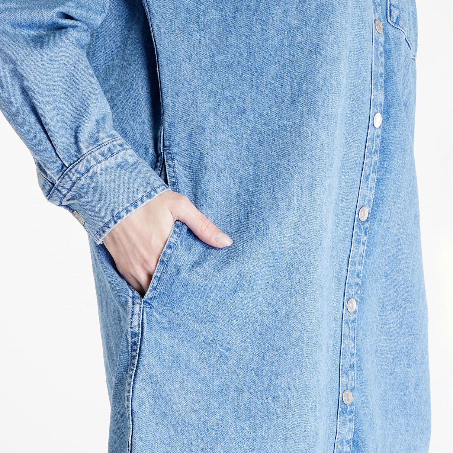 Kjole Tommy Hilfiger Badge Denim Shirt Dress Blå | DW0DW15180 1A5, 1