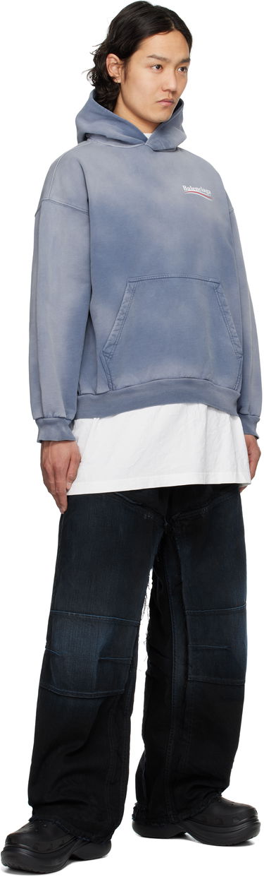 Sweatshirt Balenciaga Balenciaga Political Campaign Hoodie Blå | 767877TRVB1, 3