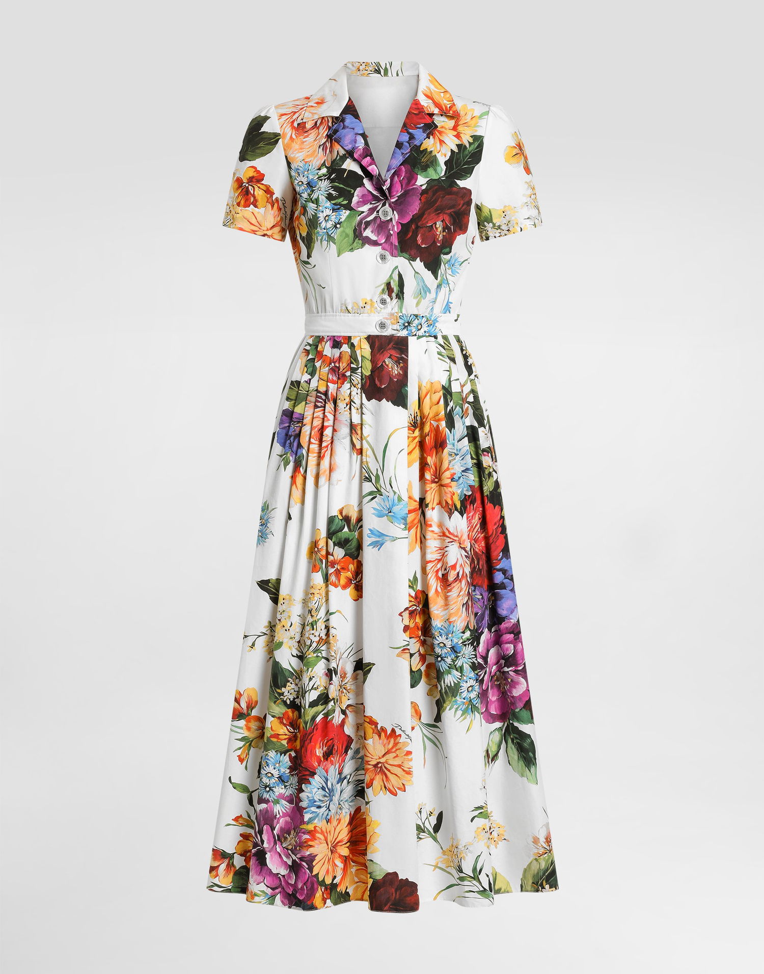 Kjole Dolce & Gabbana Dolce & Gabbana Flower Bouquet Print Poplin Midi Dress Flerfarvet | F6TVLTHS5TRHA5PC, 0