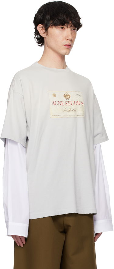 T-shirt Acne Studios Acne Studios Layered Print T-Shirt Grå | CL0322-, 1