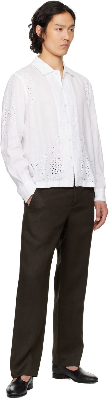 Skjorte Bode Bode Belvoir Eyelet Shirt Hvid | MRS25SH039, 3