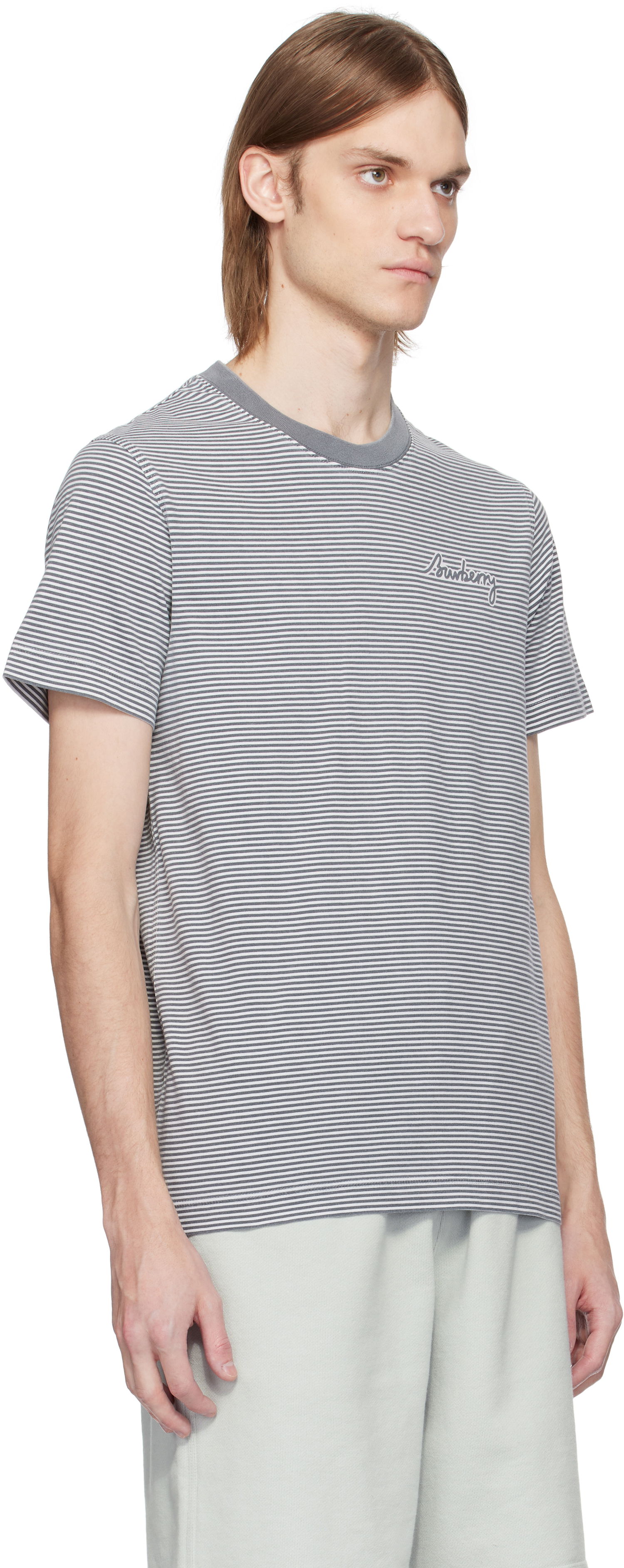 T-shirt Burberry Burberry Cotton Striped T-Shirt Grå | 8109141, 1