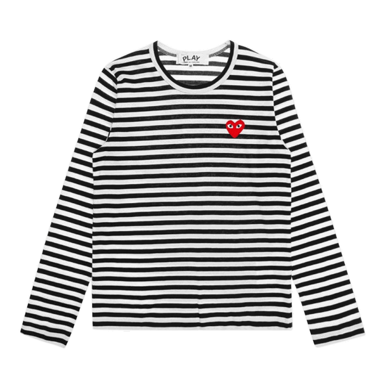 T-shirt Comme des Garçons PLAY Striped Long Sleeve T-Shirt with Red Heart Logo Flerfarvet | AZ T163 051 1, 0