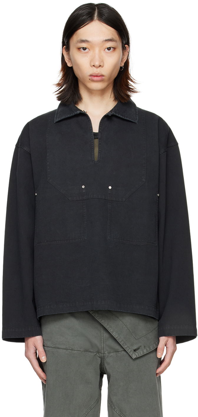 Skjorte Dion Lee Rivet Detail Long Sleeve Shirt Sort | C5039PS24