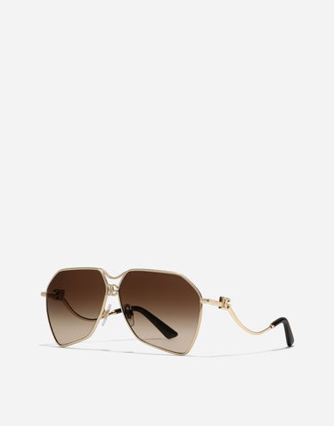 Solbriller Dolce & Gabbana Dg Filo Geometric Frame Gradient Sunglasses New Arrivals Metalisk | VG2326VM2139V000, 1
