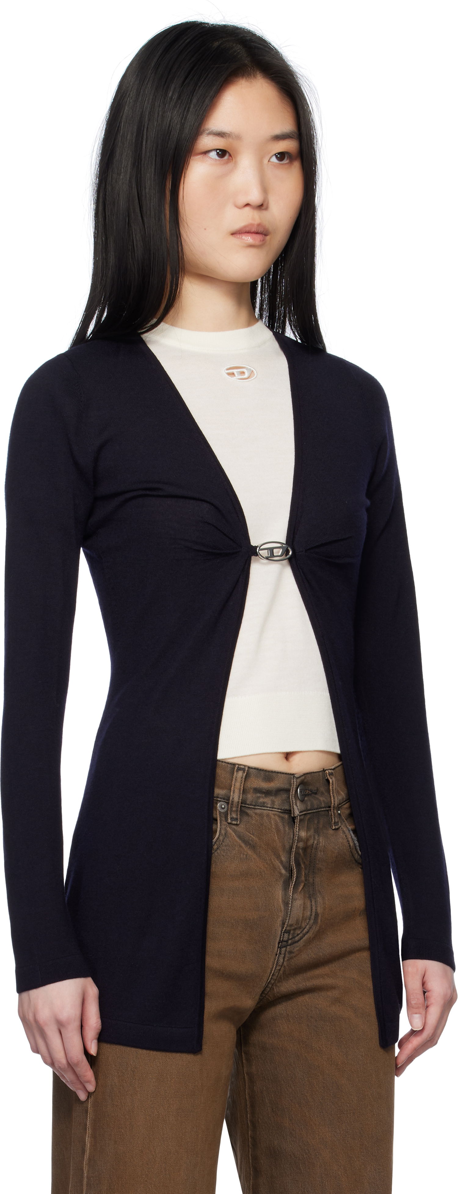 Sweater Diesel Diesel M-Pierry-Long Knit Cardigan Mørkeblå | A17452 0JQAB, 1