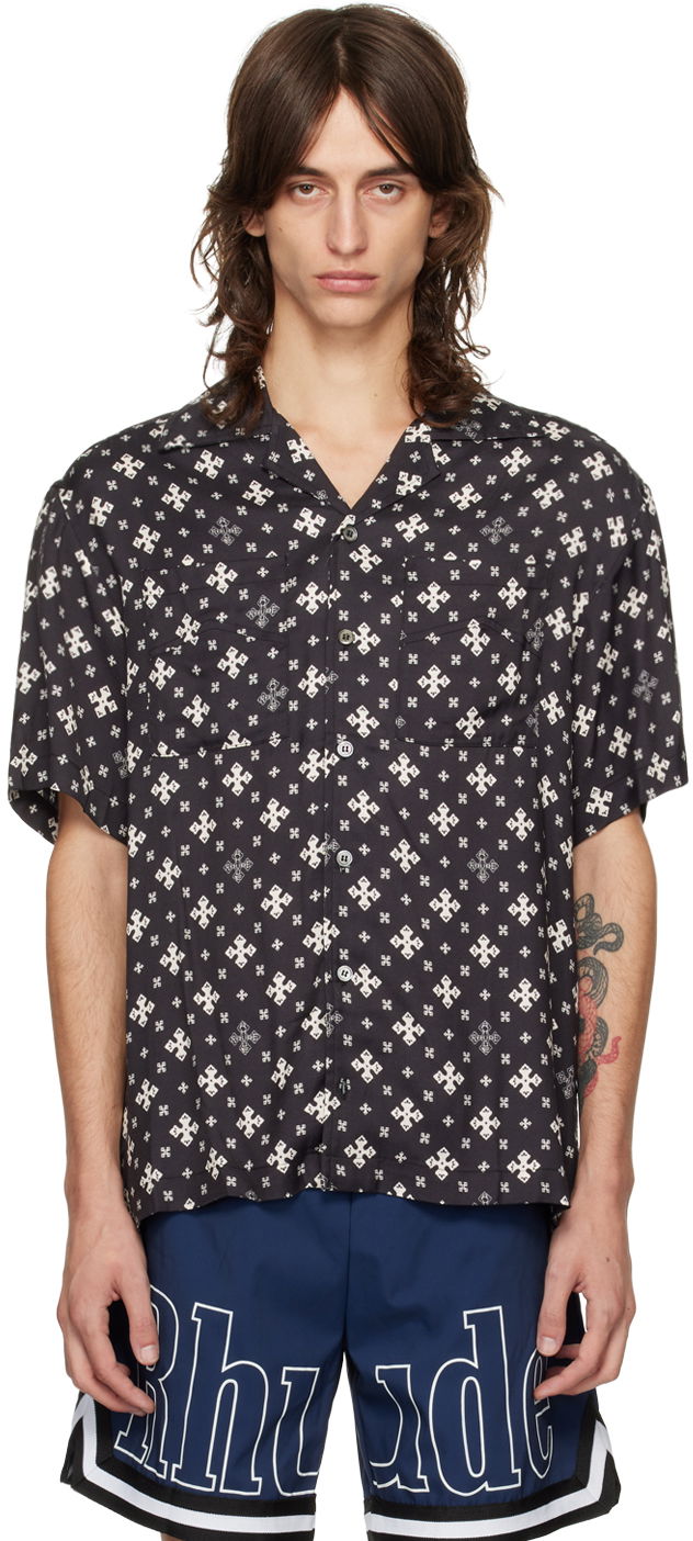 Skjorte Rhude Patterned Shirt Sort | RHPF24SR02450, 0