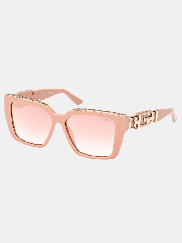 Solbriller GUESS Square Sunglasses Lyserød | GU791555QQQ, 0