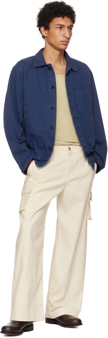 Skjorte Nudie Jeans Buddy Herringbone Chore Jacket Blå | 160881, 3