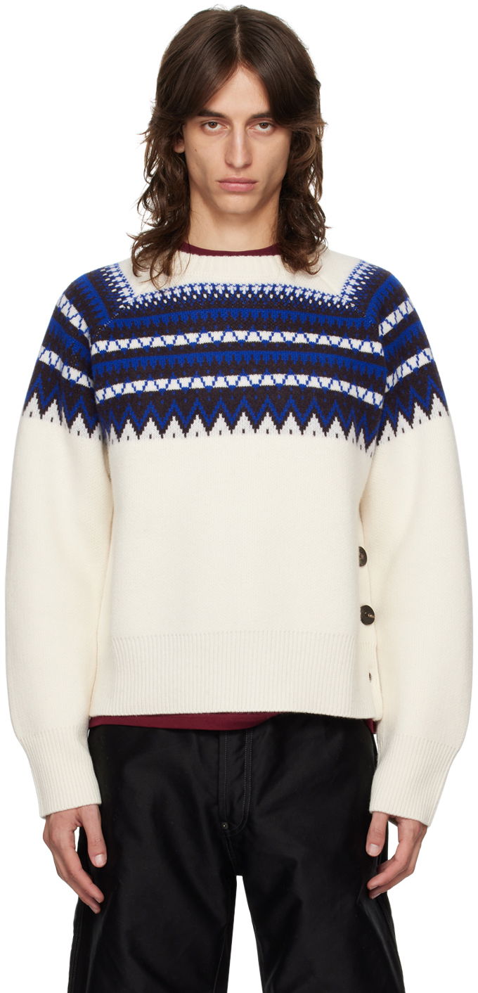 Sweater Wales Bonner Fair Isle Sweater Hvid | UA24KN21-WO09-1089, 0