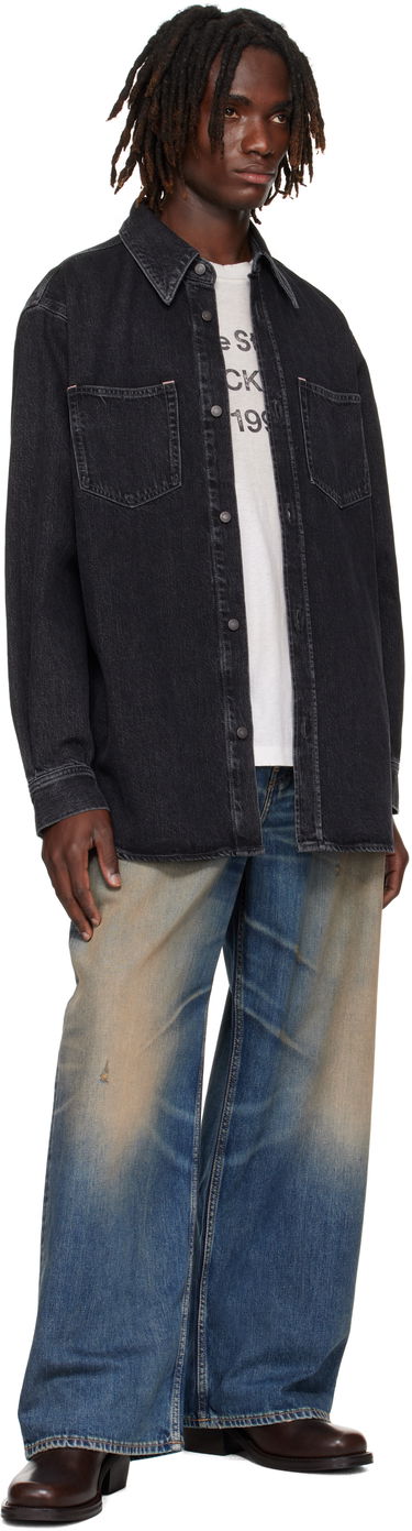Skjorte Acne Studios Button-Up Denim Shirt Sort | CB0082-, 3