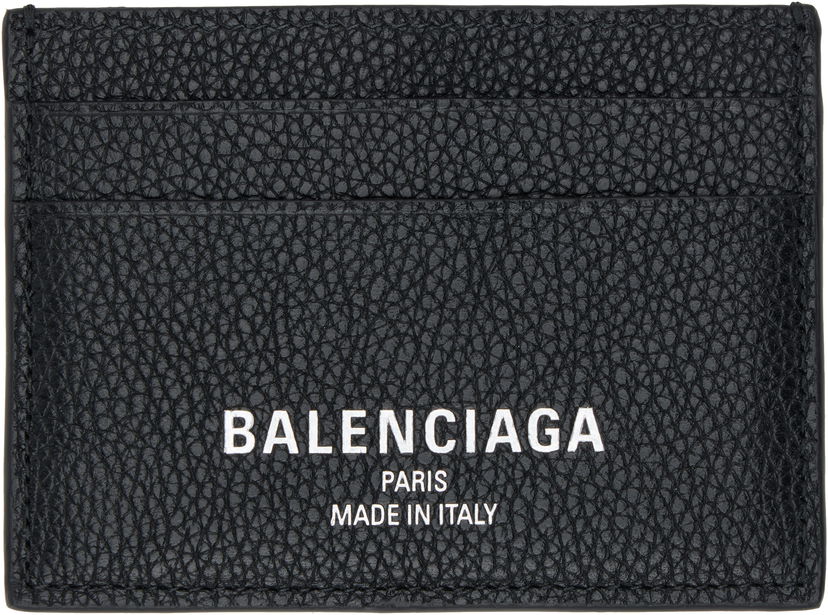 Tegnebog Balenciaga Textured Leather Card Holder Sort | 806637 2ABDD