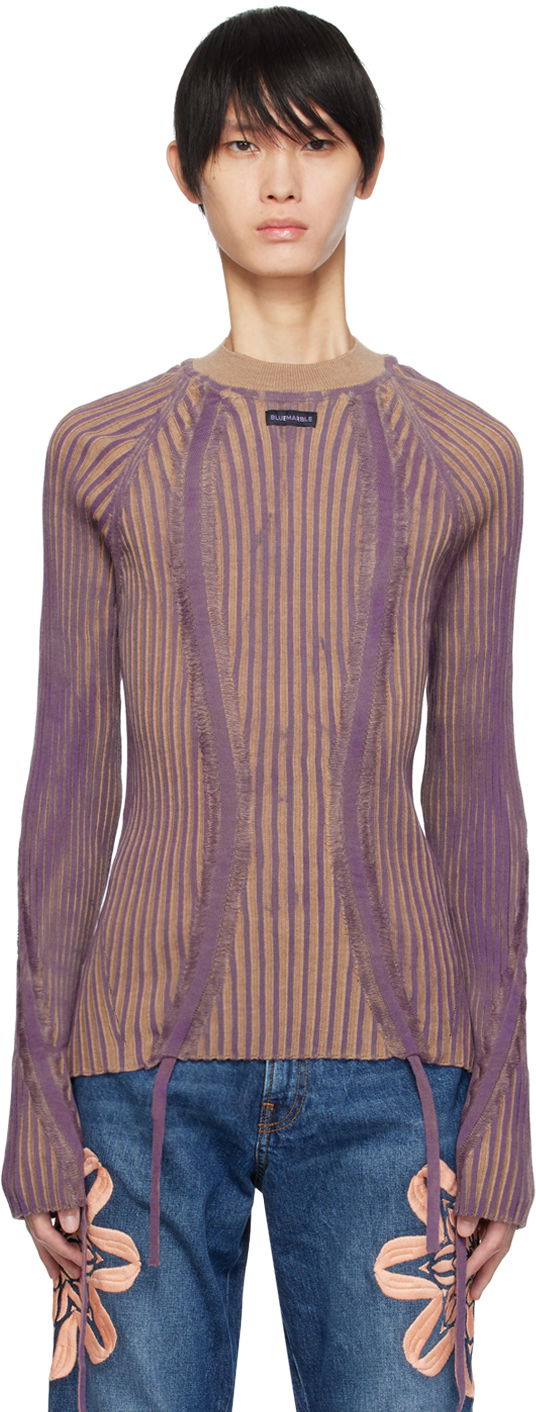 Sweater Bluemarble Drawstring Detail Sweater Lilla | SW26 KN21B23 BEI