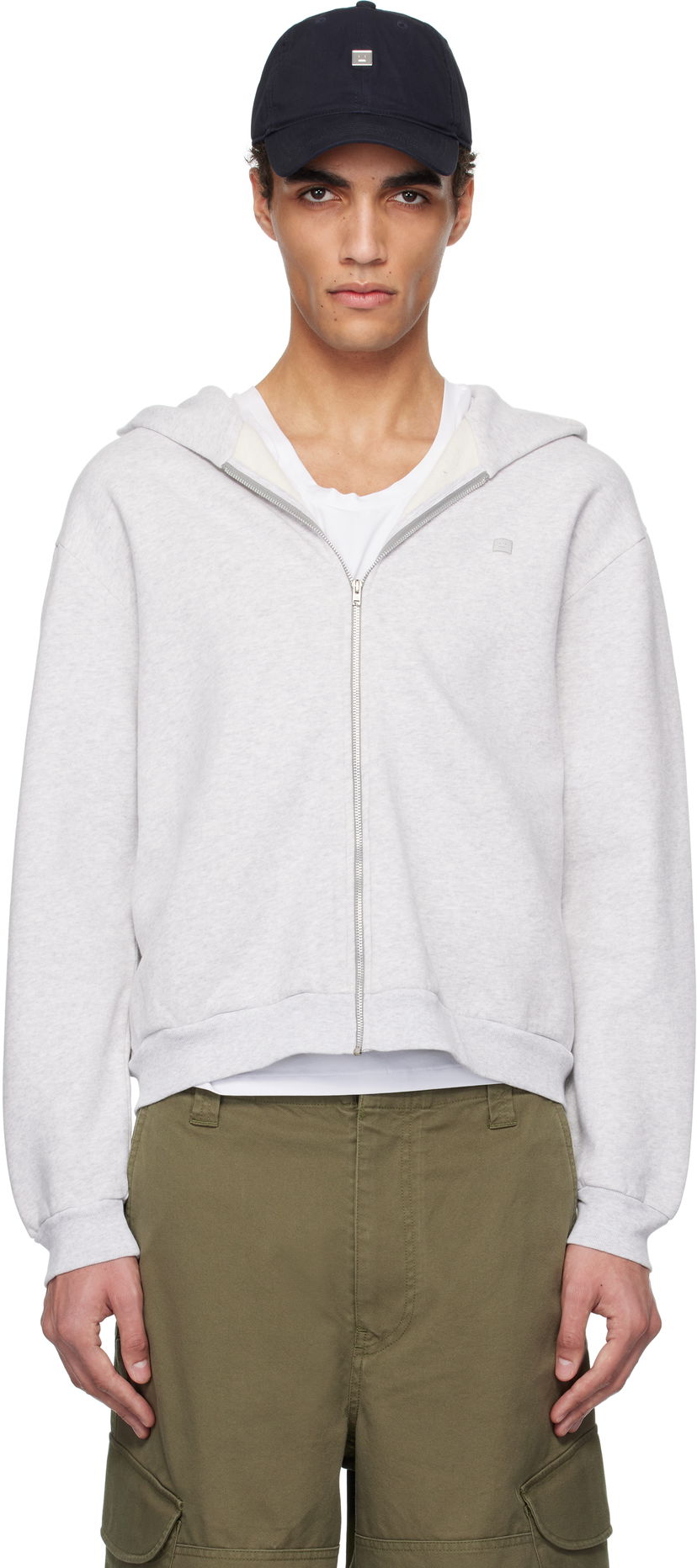 Sweatshirt Acne Studios Acne Studios Zip-Up Hoodie Grå | CI0184-