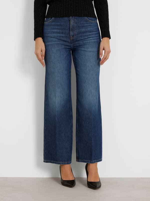 Bukser og jeans GUESS Wide Leg Denim Pant Mørkeblå | W4GA1JD5DR3, 0