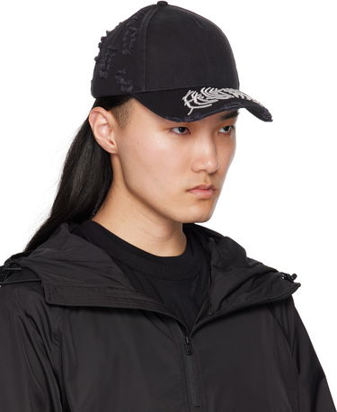 Kasket HELIOT EMIL Heliot Emil Distressed Baseball Cap Sort | SS25.16.071.BLK01.CO, 2