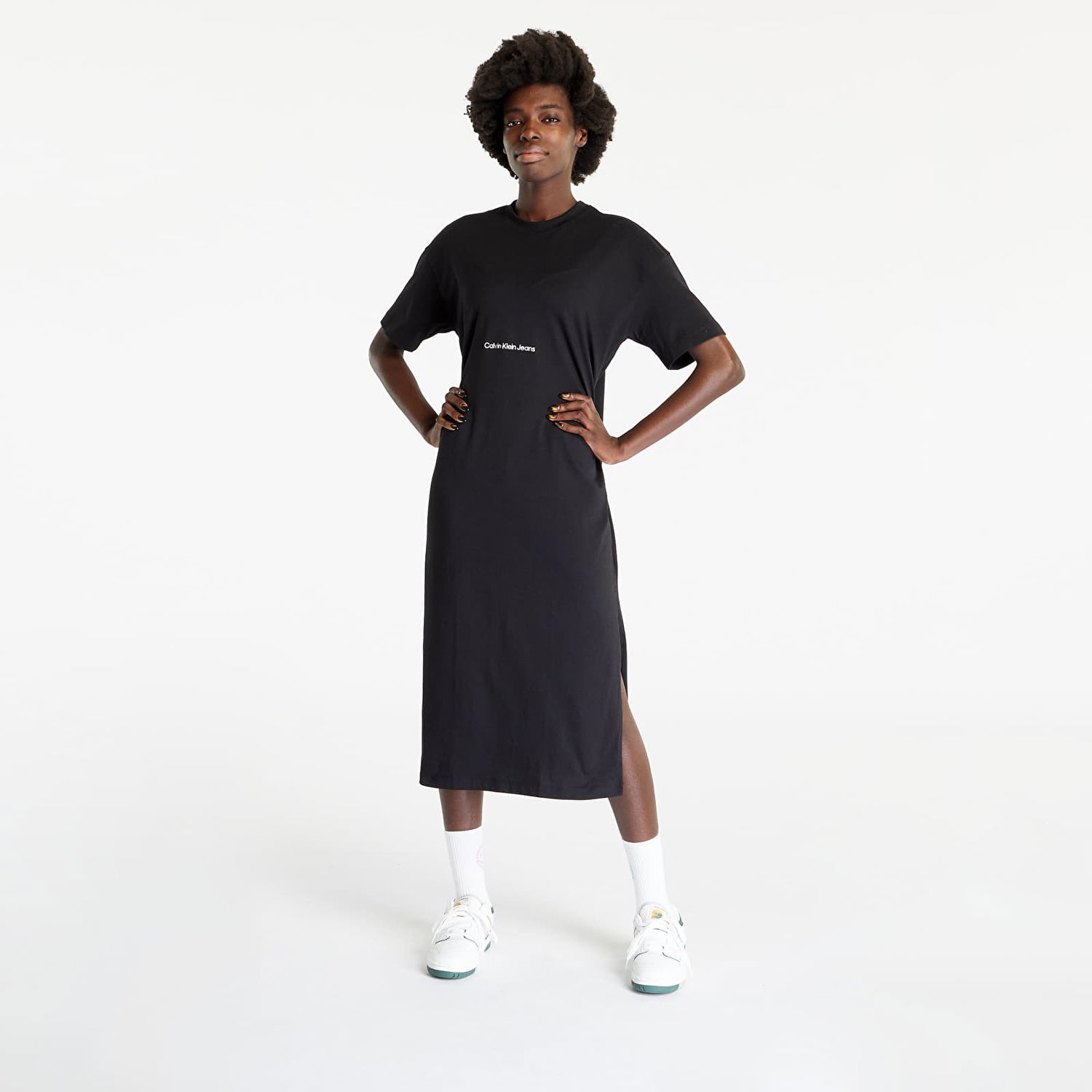 Kjole CALVIN KLEIN Institutional Long T-Shirt Dress Sort | J20J220742 BEH, 0