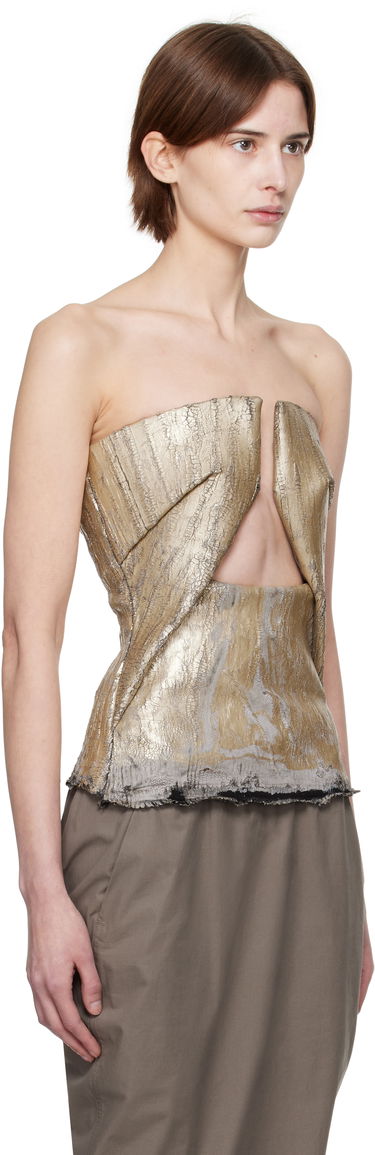 Crop top Rick Owens Rick Owens Hollywood Woven Prong Top Metalisk | RP01E7130 SGMC, 1