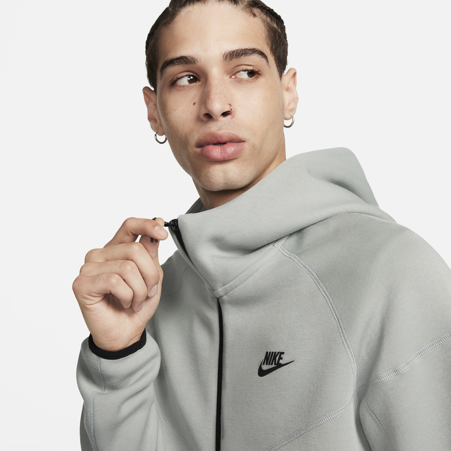 Sweatshirt Nike Sportswear Tech Fleece Windrunner Grå | FB7921-330, 1