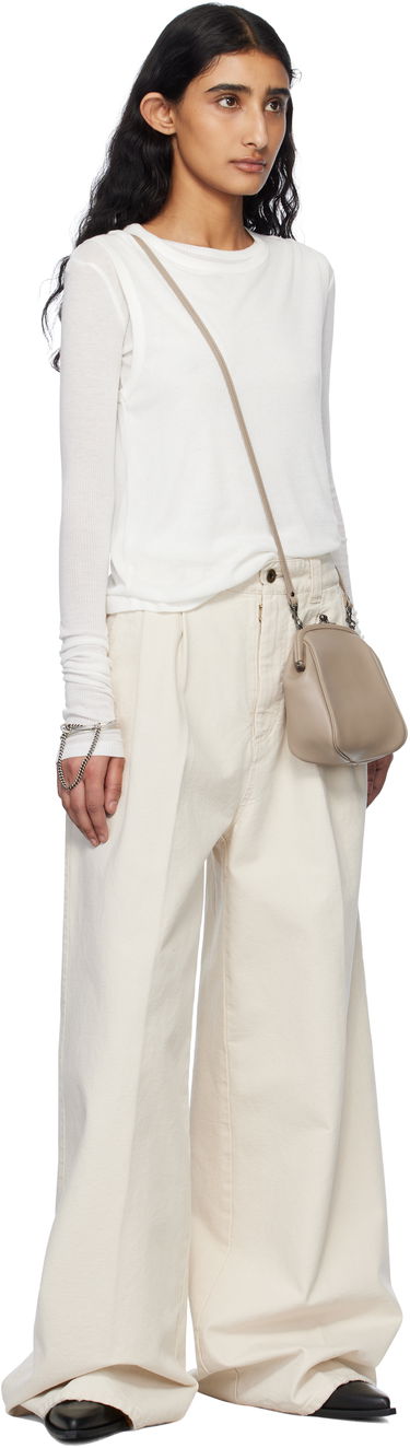 Tanktop Ann Demeulemeester Ann Demeulemeester Biba Sleeveless Tank Top Hvid | 2510-W-JTO05-FA570-002, 4