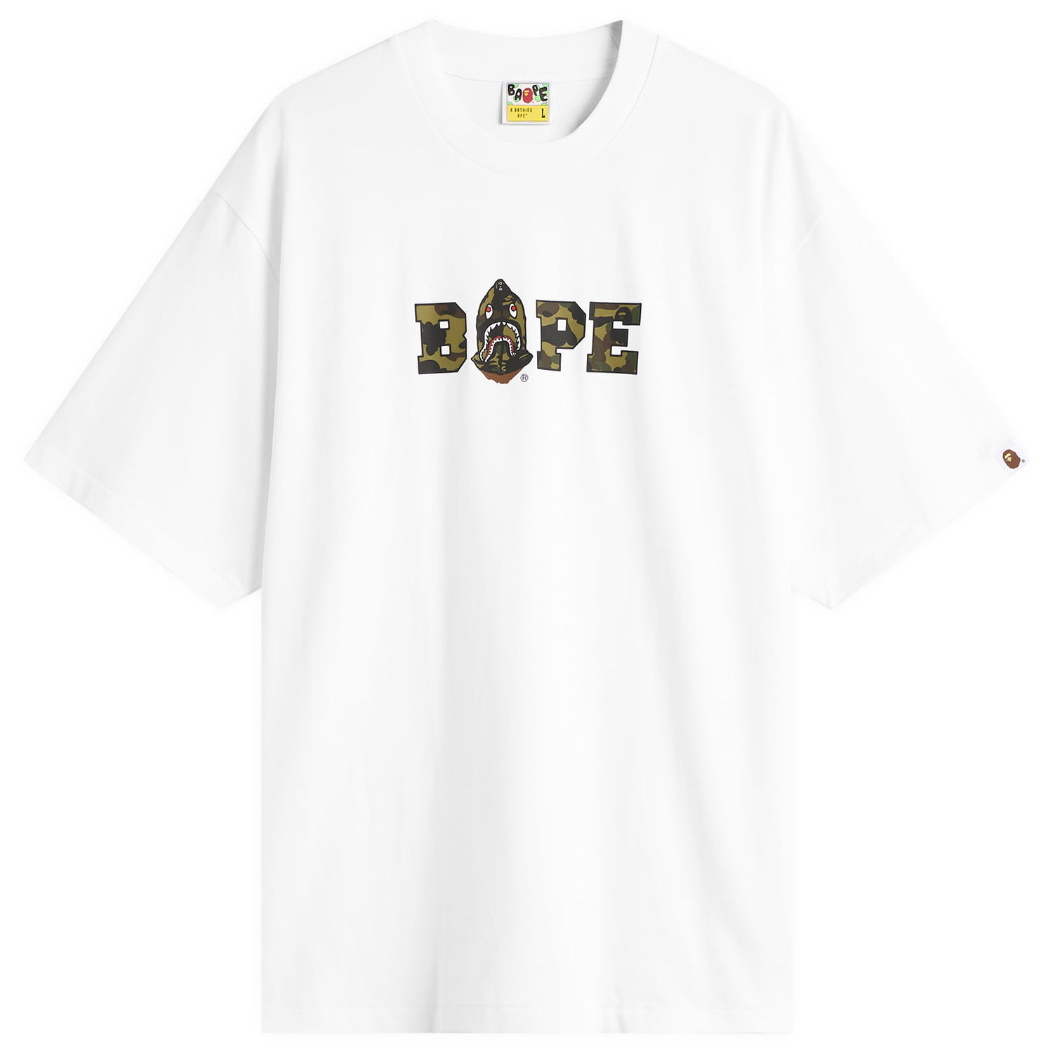 T-shirt BAPE A Bathing Ape 1st Camo BAPE Logo T-Shirt Hvid | 001TEL801315M-WHT, 1