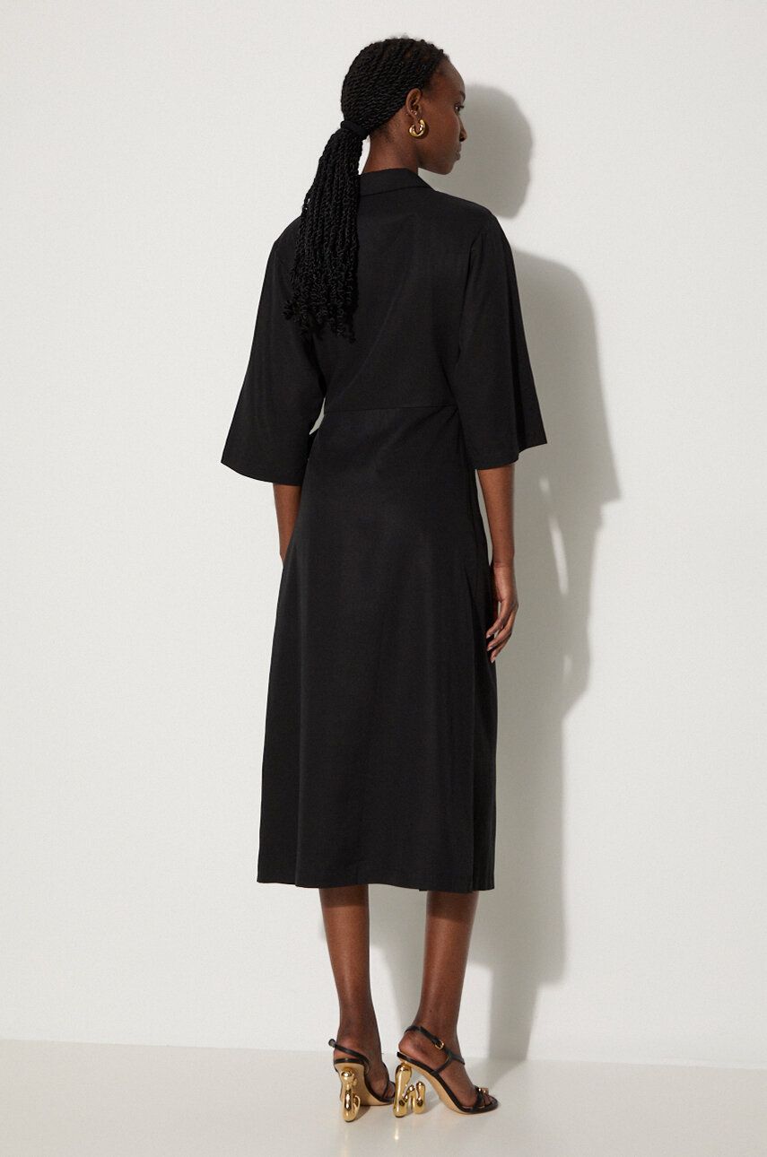 Kjole Samsoe Samsoe Midi Wrap Dress Sort | F24100086, 1
