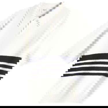 Sweater Palmes Palmes Panel Knit Polo Shirt, Size Large Hvid | P40-0019-062, 1