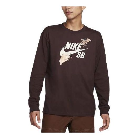 T-shirt Nike SB Skate Long-Sleeve T-Shirt Brun | FQ7682-227
