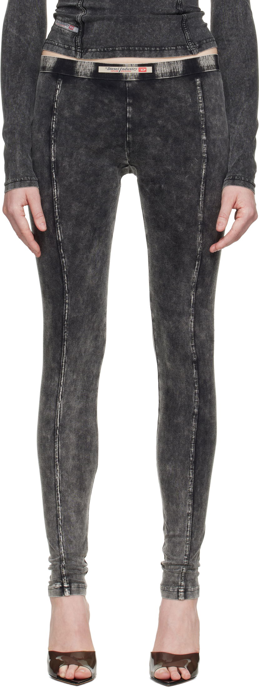 Leggings Diesel Diesel Athena-Dnm Leggings Grå | A17571 0SHAN