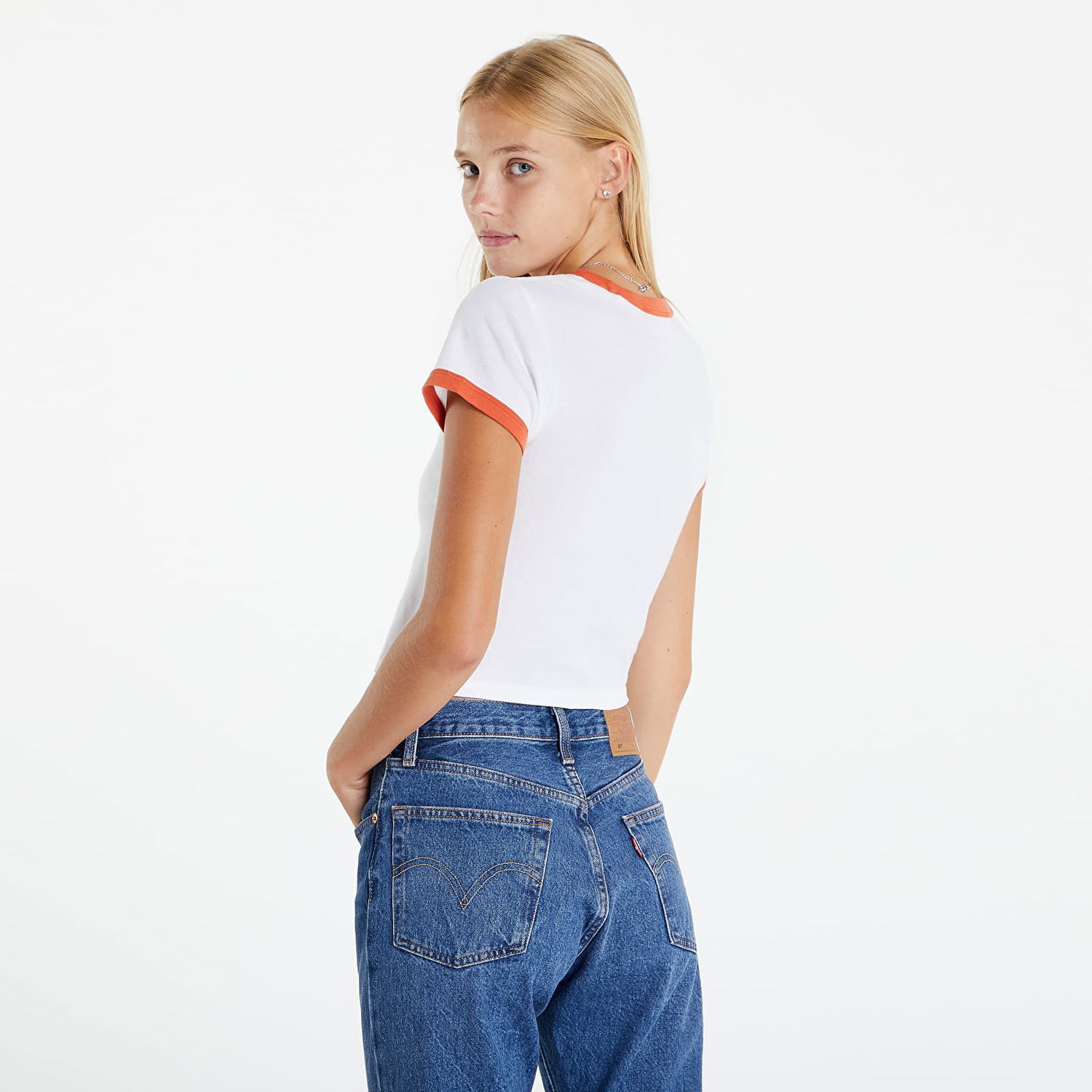 T-shirt Levi's Graphic Ringer Mini Tee Hvid | A3523-0004, 1