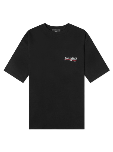 T-shirt Balenciaga Oversized Political Campaign Logo Tee Sort | 641675-TKVJ1-1070