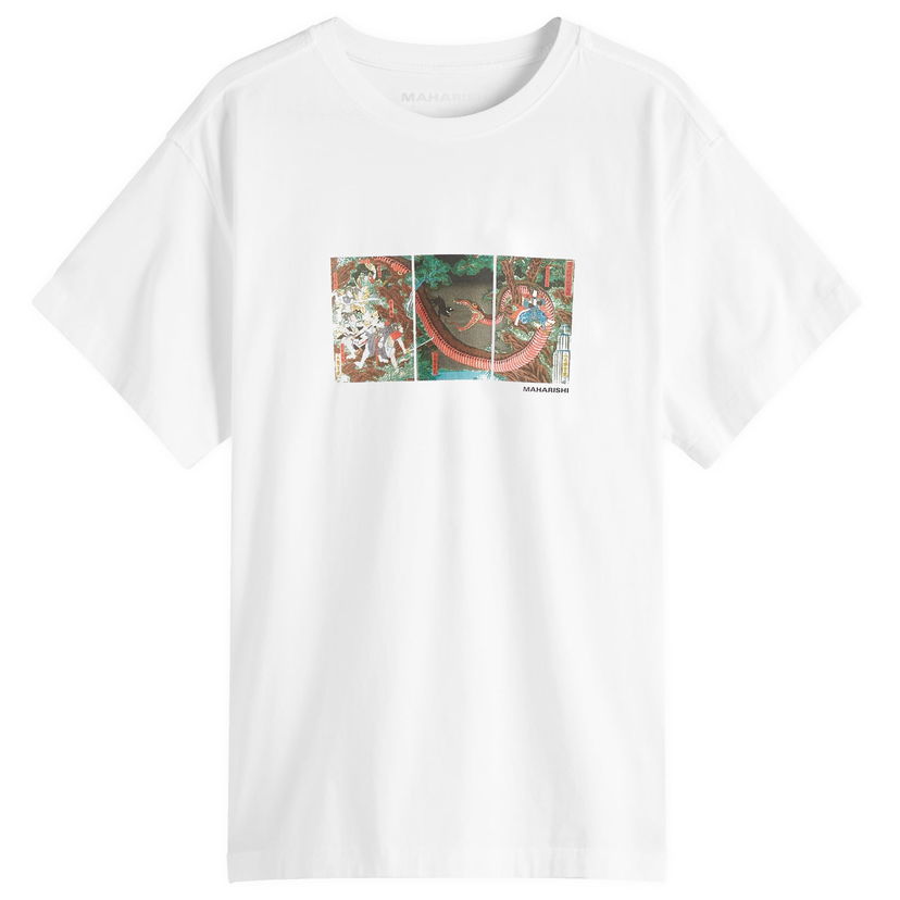 T-shirt Maharishi Maharishi Snake Triptych Graphic Tee, Size L Hvid | 1540-WHT