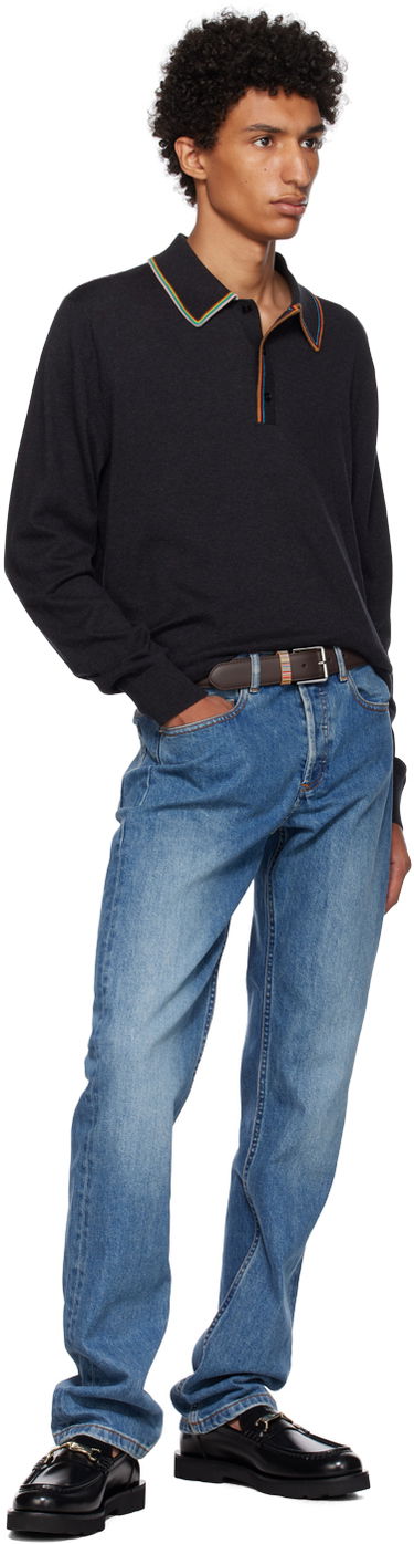 Bælter Paul Smith Paul Smith Signature Stripe Keeper Leather Belt Sort | M1A-4950-BMULKE-66, 4