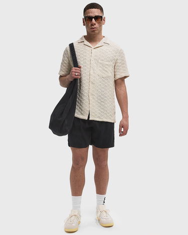 Skjorte Portuguese Flannel Knitted Short Sleeve Camp Collar Shirt Beige | SS25.062.WHITE, 2
