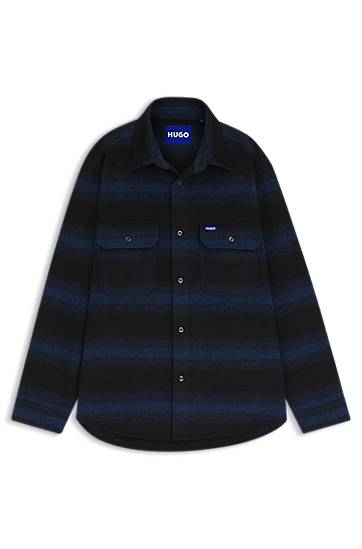 Skjorte BOSS Oversized-fit shirt with shadow stripe Flerfarvet | 50549801, 0