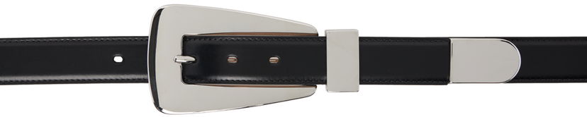 Bælter Khaite Lucca Silver-Tone Buckle Leather Belt Sort | 9985-763
