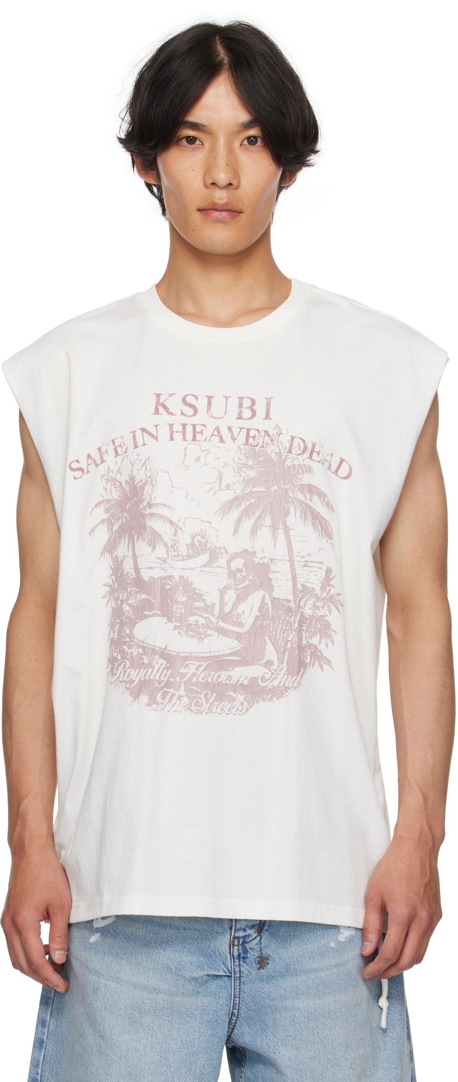 Tanktop Ksubi Ksubi Paradiso Cut Off Tank Top Hvid | MPF25TA002, 0