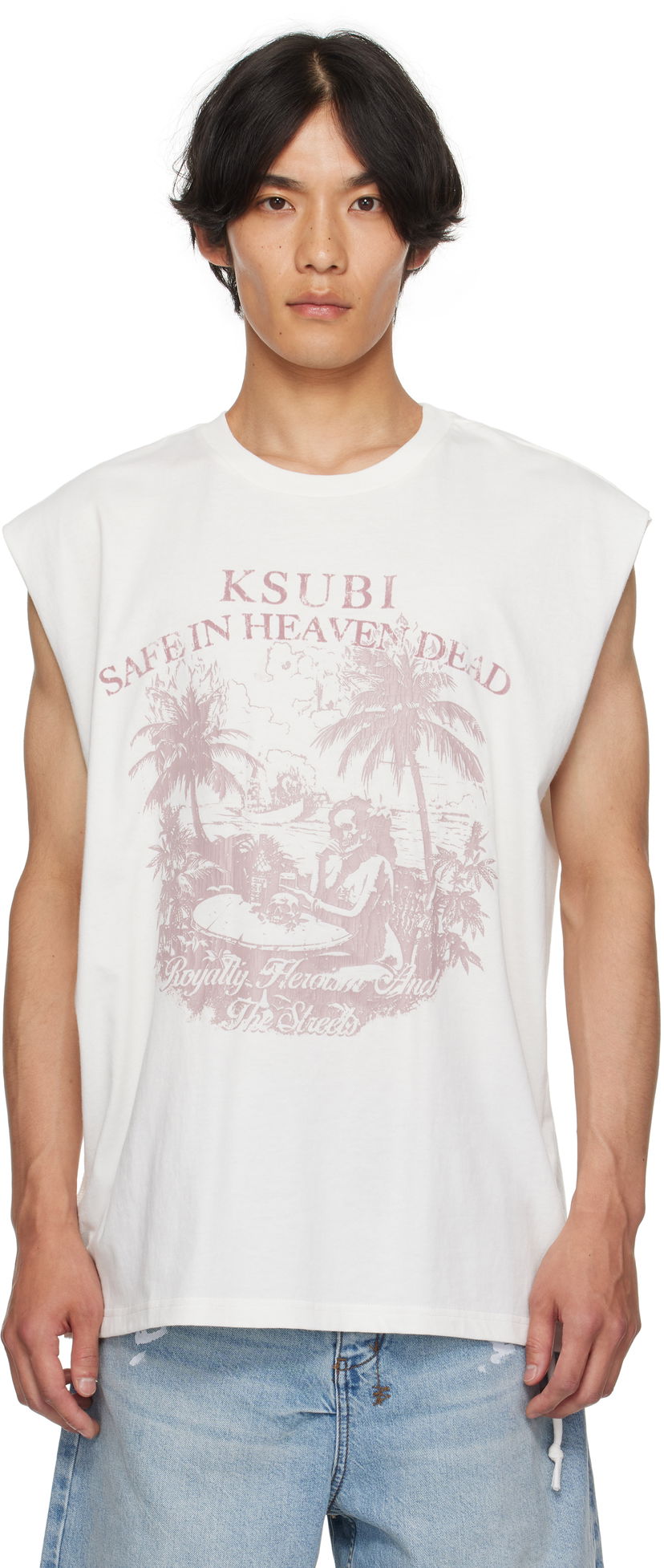 Tanktop Ksubi Ksubi Paradiso Cut Off Tank Top Hvid | MPF25TA002