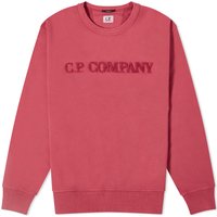 Sweatshirt C.P. Company Cotton Diagonal Fleece Logo Sweatshirt Rød | CMSS096A-110044R-577, 1
