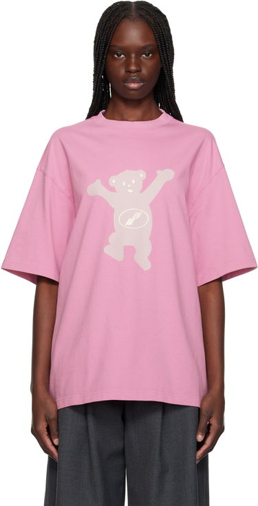 T-shirt We11done We11done Teddy Logo T-Shirt Lyserød | WD-TT3-22-715-U-PK, 0
