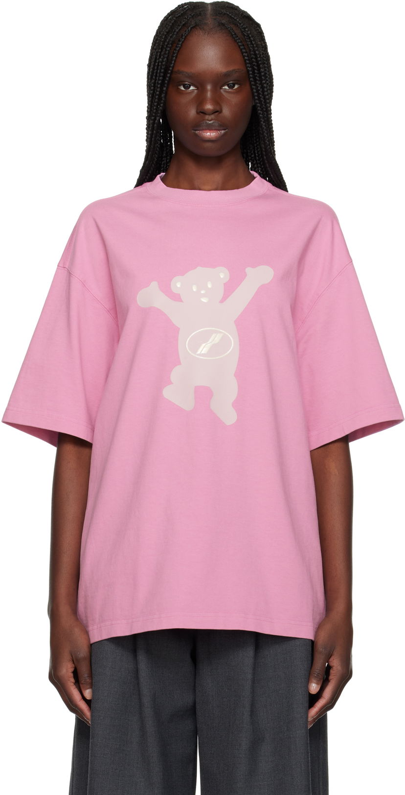 T-shirt We11done We11done Teddy Logo T-Shirt Lyserød | WD-TT3-22-715-U-PK