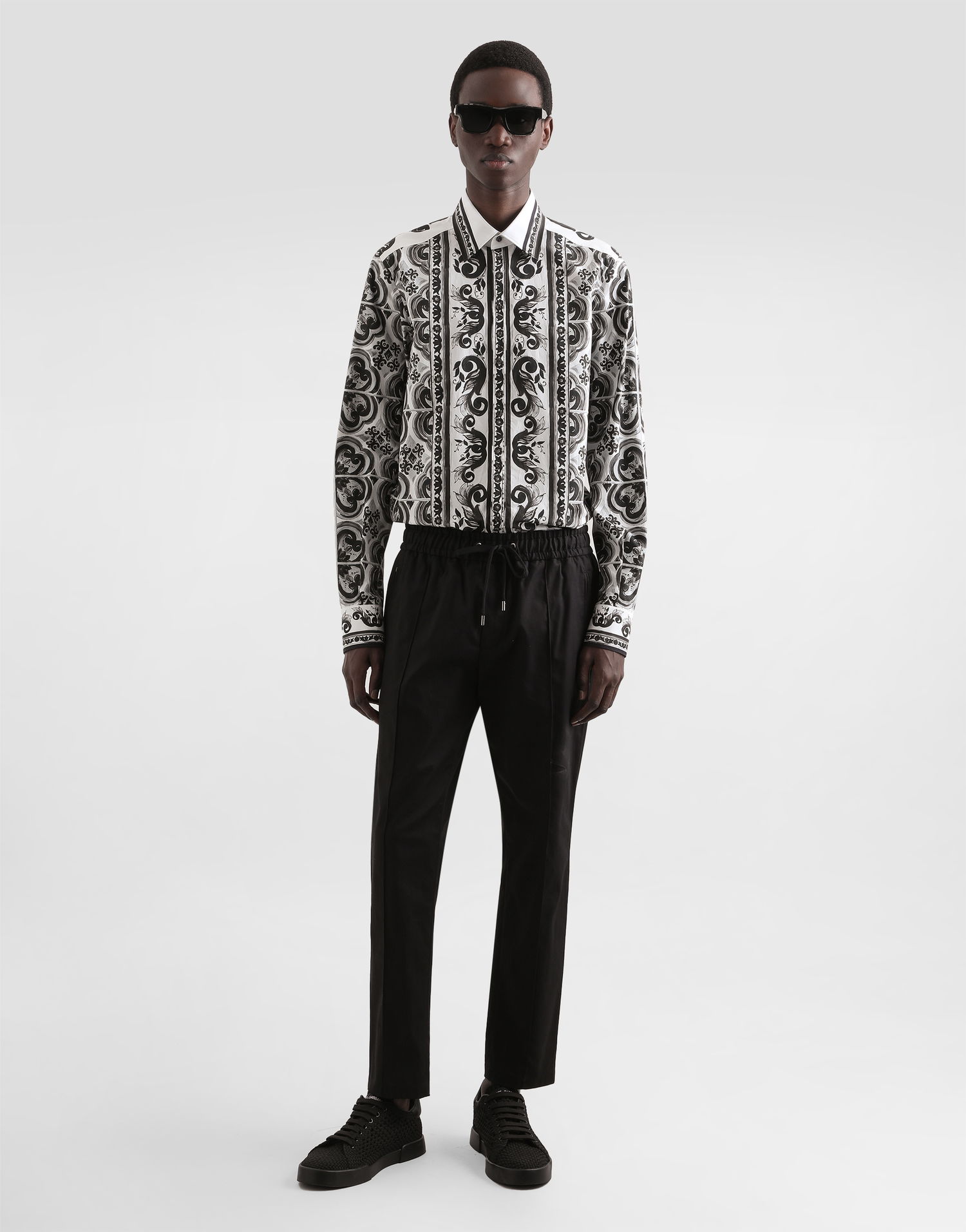 Skjorte Dolce & Gabbana Dolce & Gabbana Majolica Print Poplin Martini Shirt Flerfarvet | G5MM4THH5EMIU3TN, 1