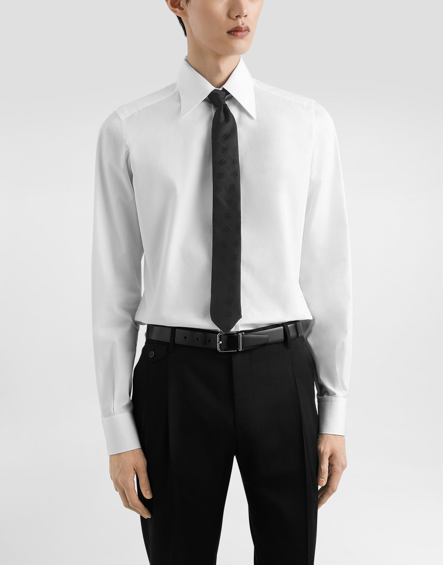 Tilbehør Dolce & Gabbana Dolce & Gabbana DG Logo Jacquard Tie Sort | GT149EFJ1JYN0000, 1
