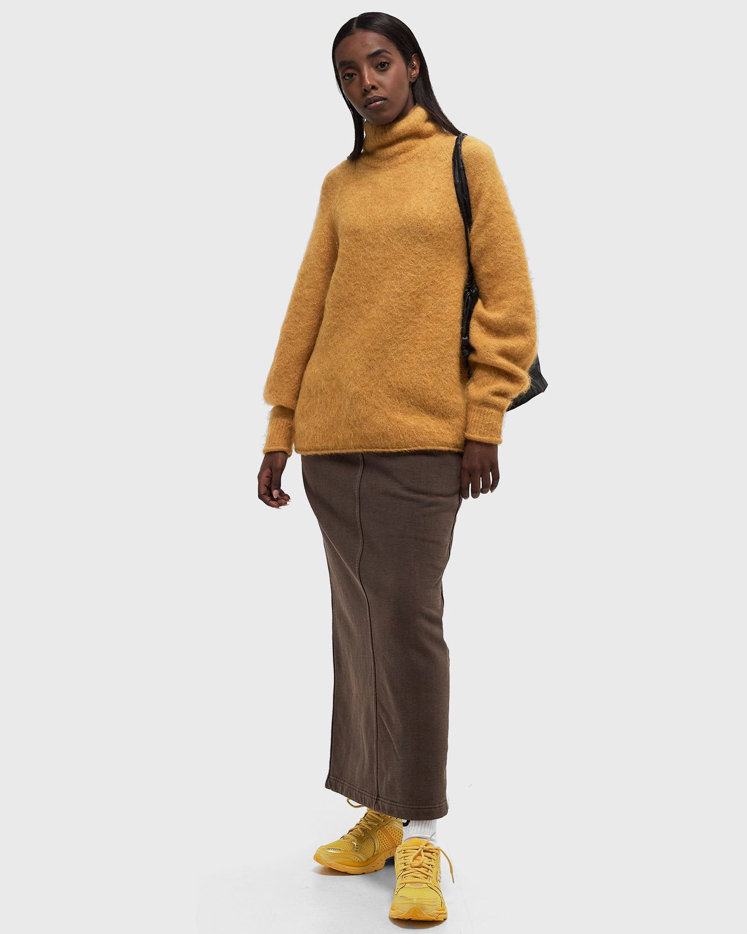 Sweater American Vintage NUNY High Neck Pullover Gul | NUN18BH24-MIEL-CHINE, 1